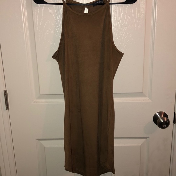 Taupe Halter top mini dress - Picture 1 of 2